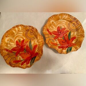 2 Capri Ware “Sunset” 7.5” plates Vintage.